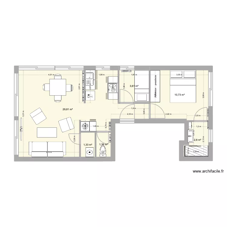 ROYAN meublé. Plan de 6 et 50 m² ROYAN meublé. Plan de 6 et 50 m²