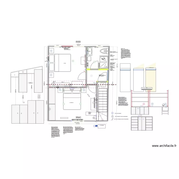 Projet remise deux chambres. Plan de 13 Pièces et 41 m²
