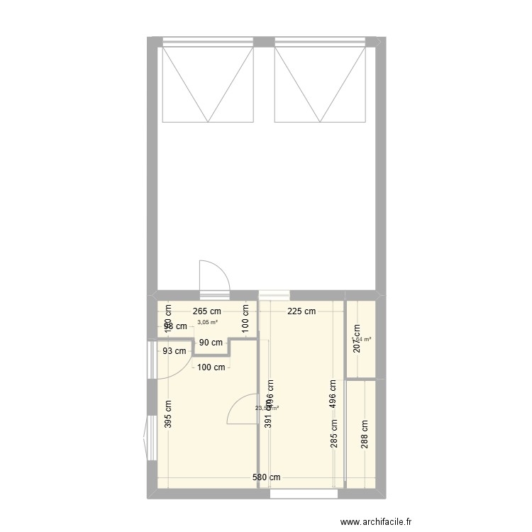 Plan studio. Plan de 0 pièce et 0 m2