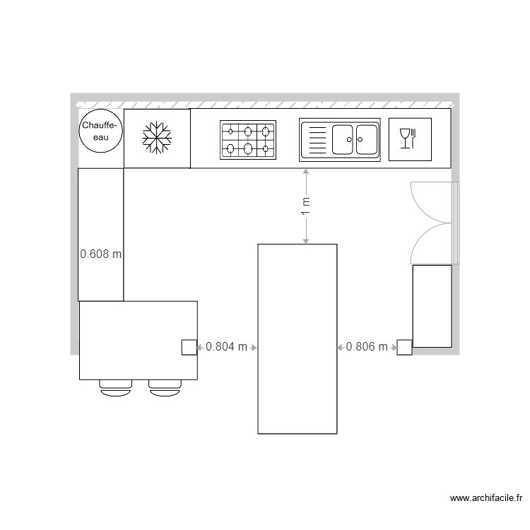 cuisine magescq ilot central. Plan de 0 pièce et 0 m2