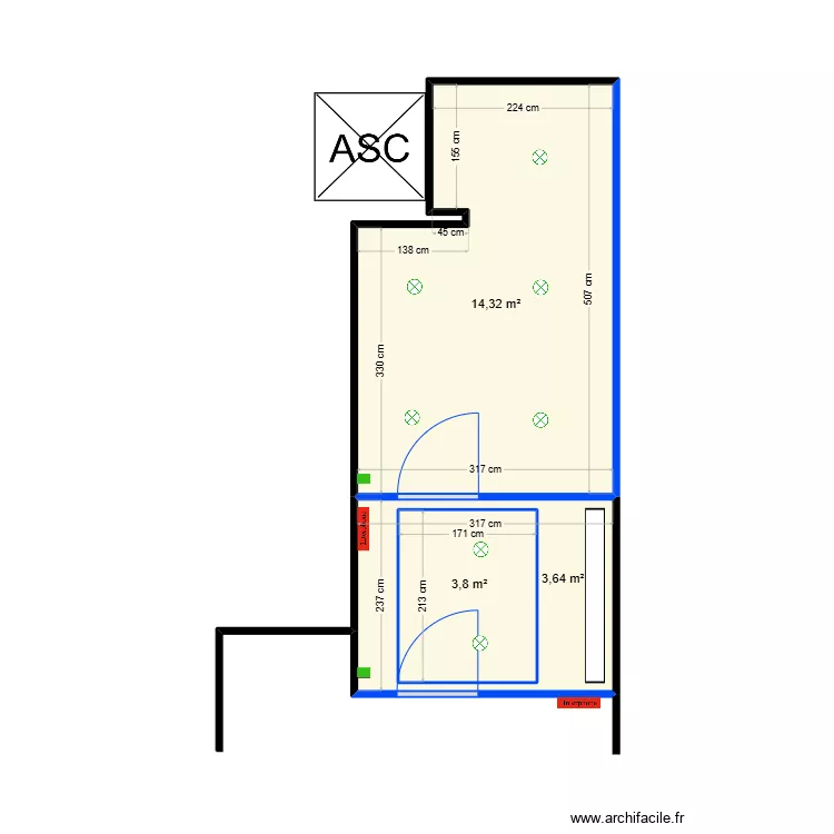 Hall BAT C26. Plan de 