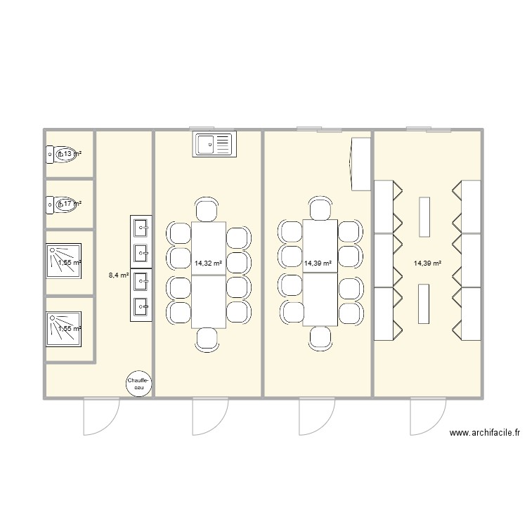 EXCELLENCE ITE CHANTIER ST ETIENNE. Plan de 8 pièces et 57 m2