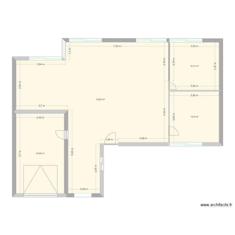 Chantaigners V2. Plan de 4 pièces et 118 m2