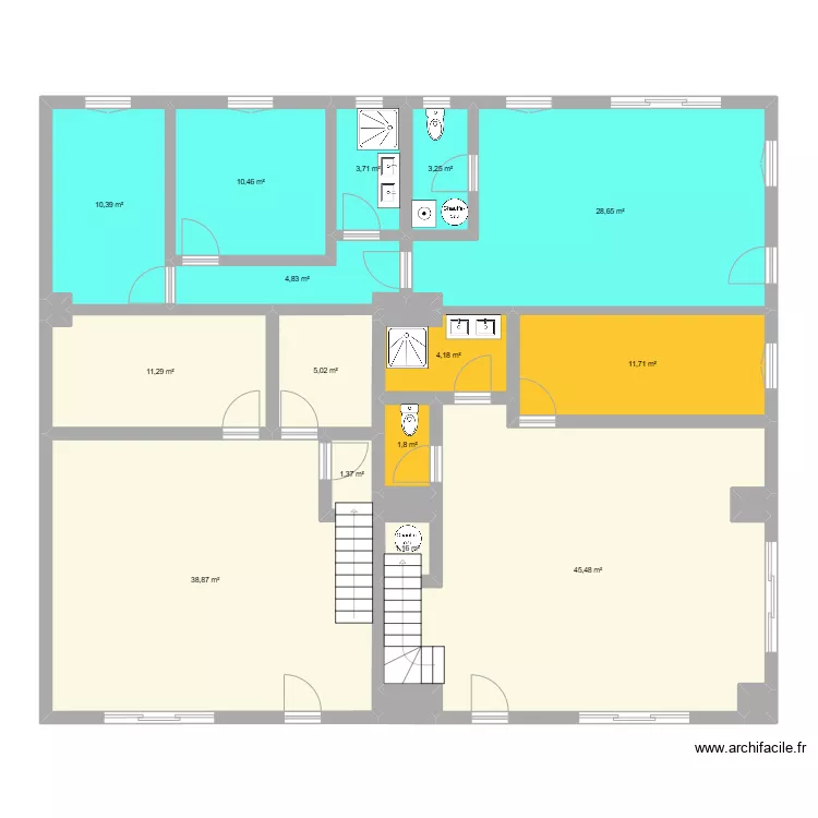 Castelnaud v2 apres travaux. Plan de 