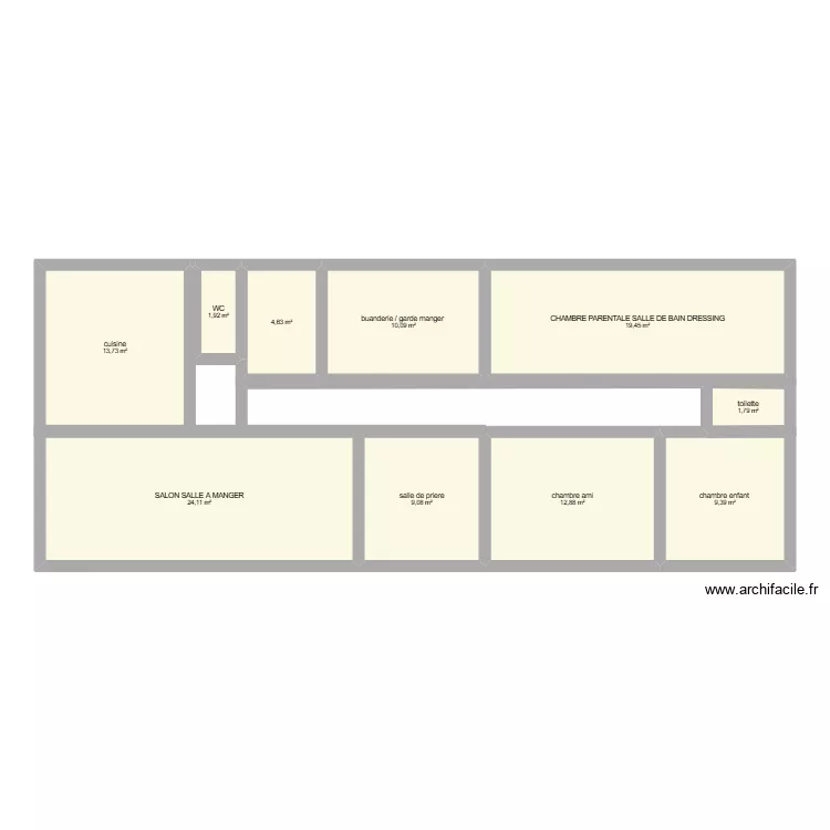plan maison. Plan de 10  et 107 m²