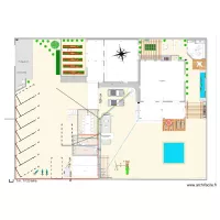Jardin avec bureaux modulaires
