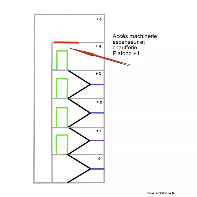 cage d'escalier. Plan de cage d'escalier. Plan de
