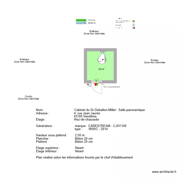 Salle pano M.AMEDIS. Plan de 