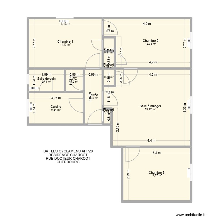 BAT CYCLAMENS APP20. Plan de 0 pièce et 0 m2