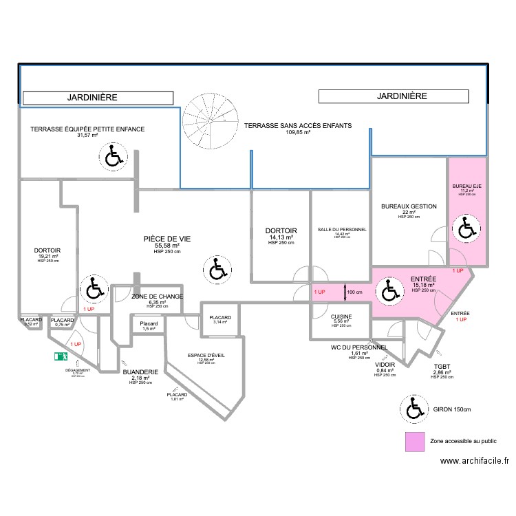 PLAN  ACCESSIBILITE. Plan de 0 pièce et 0 m2