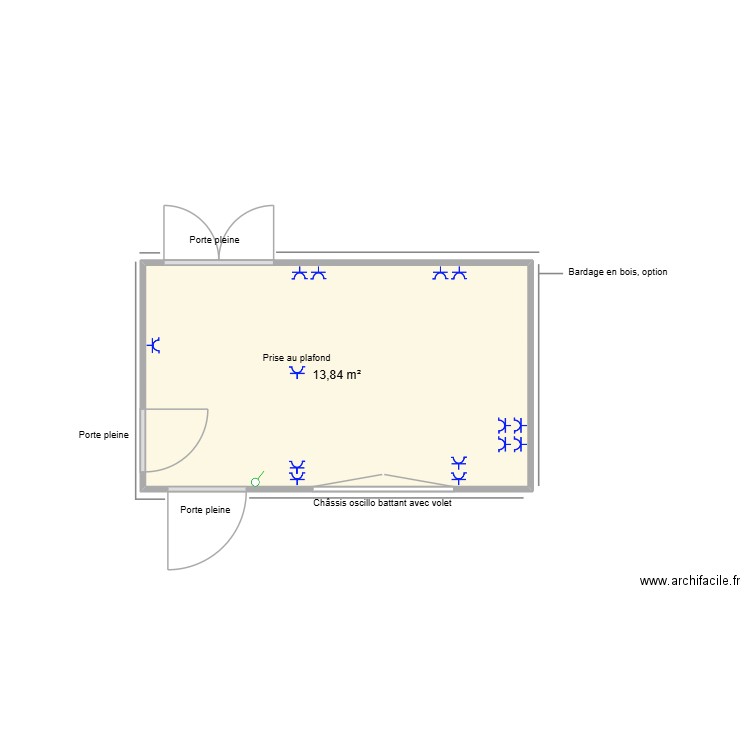 Plan pour Kosta, soignies. Plan de 1 pièce et 14 m2