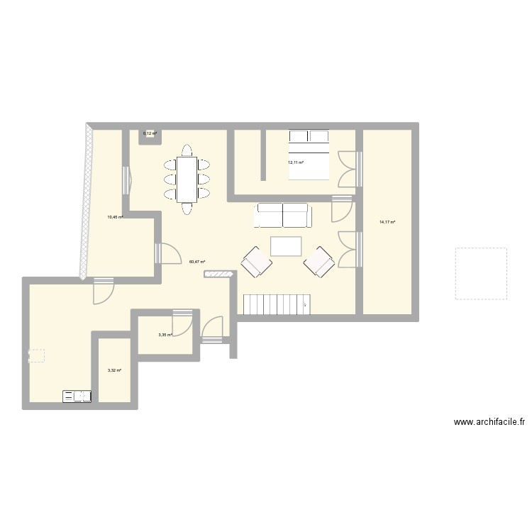 Futur. Plan de 7 pièces et 104 m2