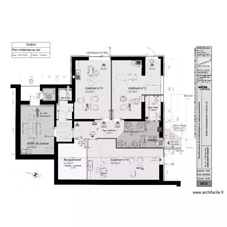 ROBIN_PLAN D'ATTENTES AU SOL_CABINET PARAMEDICAL_ST DONAN. Plan de 