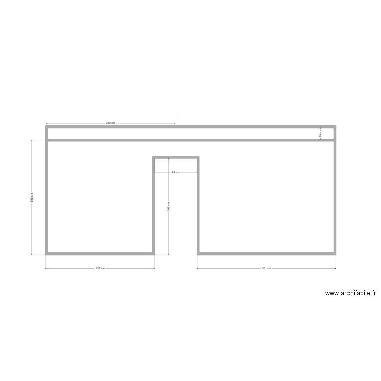 escalier. Plan de 2 pièces et 15 m2