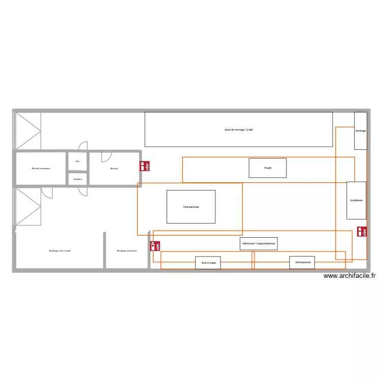 Menuiserie. Plan de 6  et 56 m²