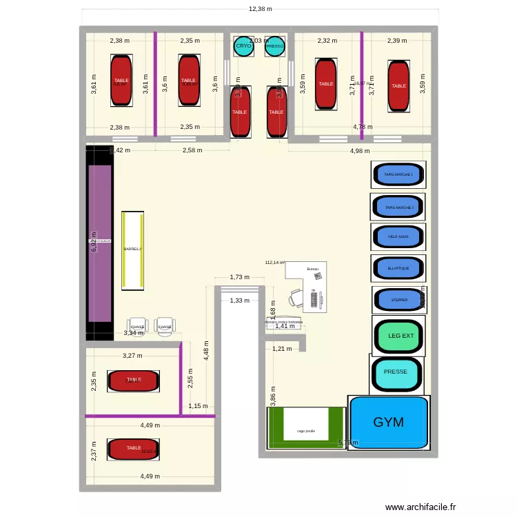 Cabinet Kine VRomain. Plan de 6  et 164 m²