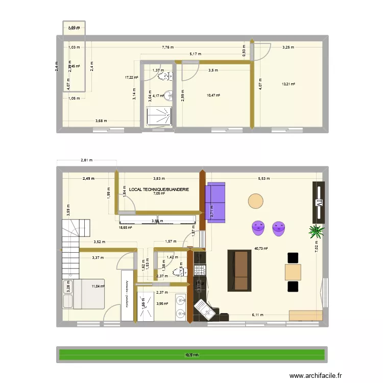 Plan maison bioclimatique V2. Plan de 12 Pièces et 136 m² Plan maison bioclimatique V2. Plan de 12 Pièces et 136 m²