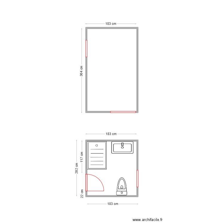 MAGDA. Plan de 2 pièces et 9 m2