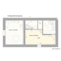 Salle de ping-pong plan masse étage