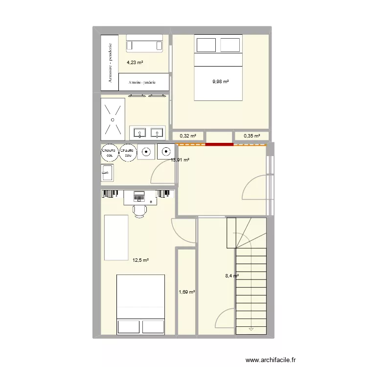 MAISON CAMPHIN. Plan de 8  et 51 m²