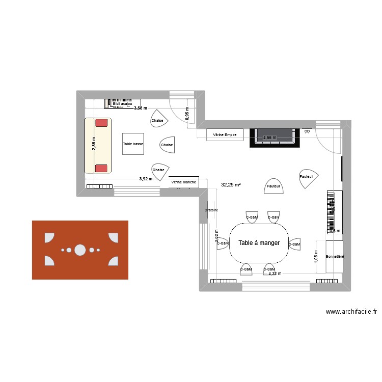 SSàM v1. Plan de 1 pièce et 32 m2
