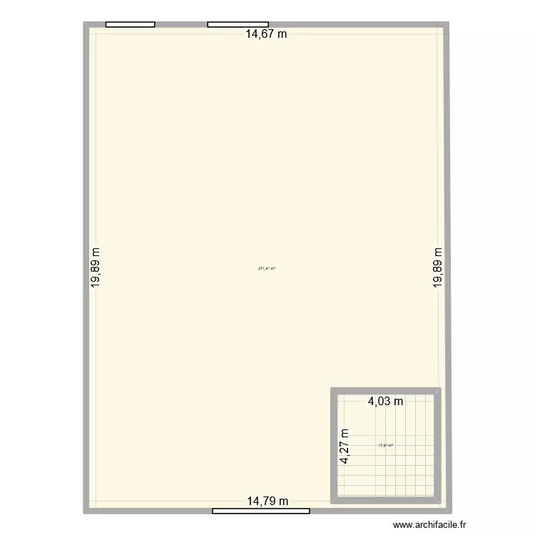 Projet Hangar. Plan de 2 pièces et 310 m²