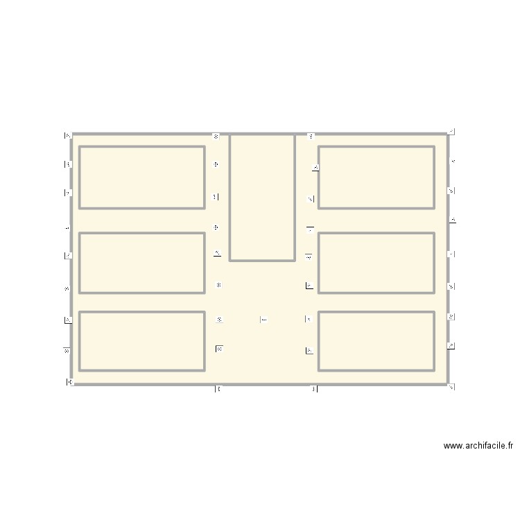 FONDATION . Plan de 8 pièces et 34 m2