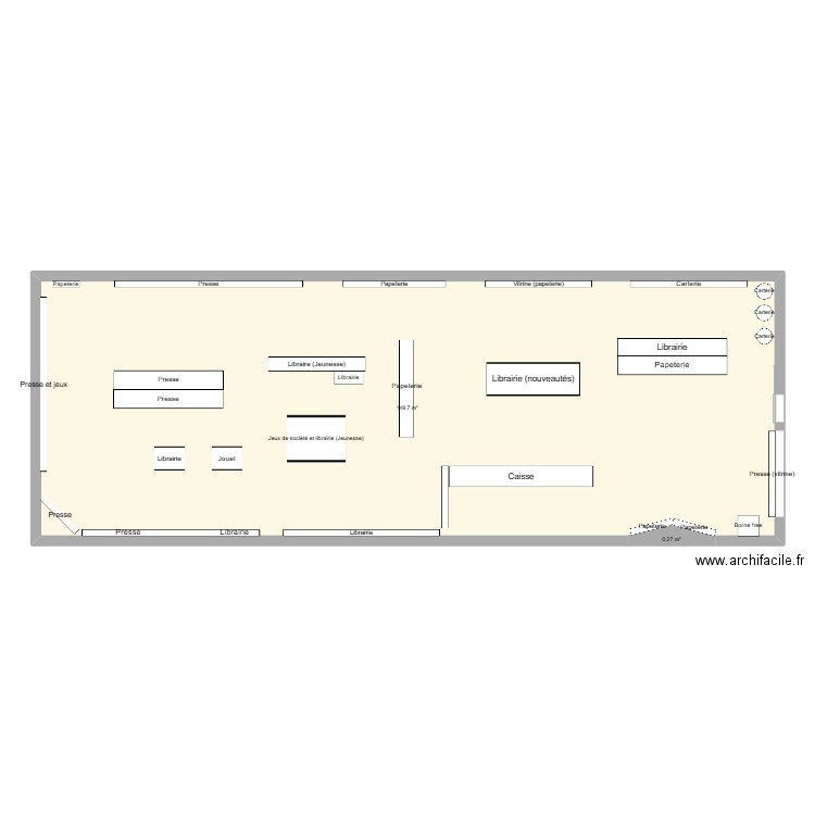 Maison de la presse Albert. Plan de 2 pièces et 150 m2