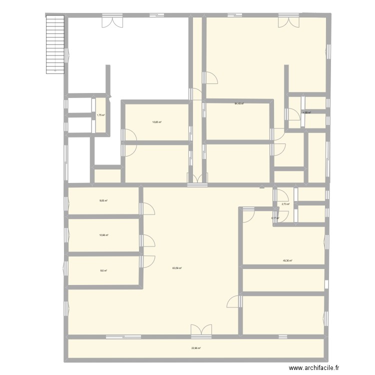 djami. Plan de 12 pièces et 299 m2