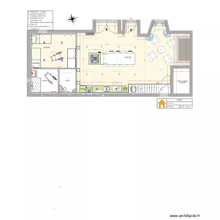 Yssingeaux Den Dulk M. RdC Modification 22_02_26. Plan de 13  et 86 m²