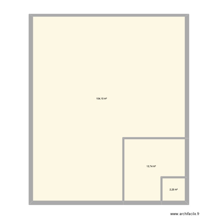 Magasin UO. Plan de 3 pièces et 120 m2
