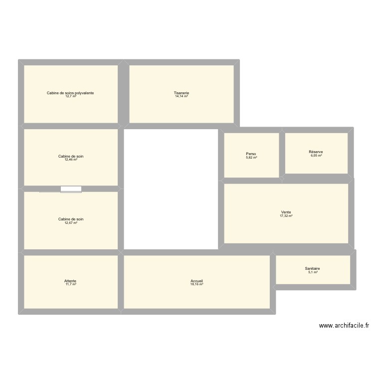 Institut. Plan de 10 pièces et 116 m2
