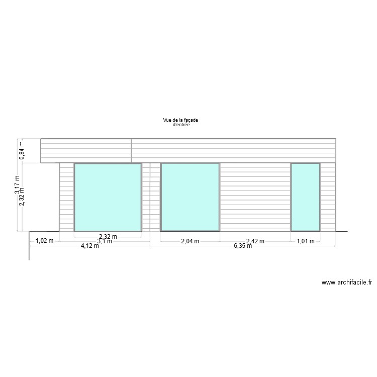 Chalet agrandissement (vue entrée). Plan de 0 pièce et 0 m2