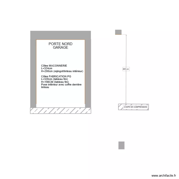 AAA - COUPE GARAGE NORD. Plan de 