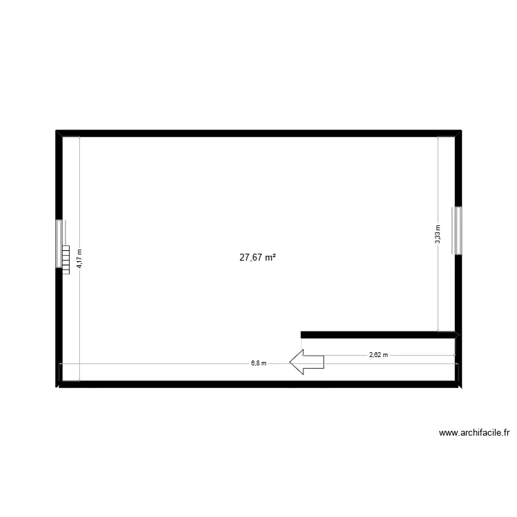 El HADI R+2 EX. Plan de 1  et 28 m²