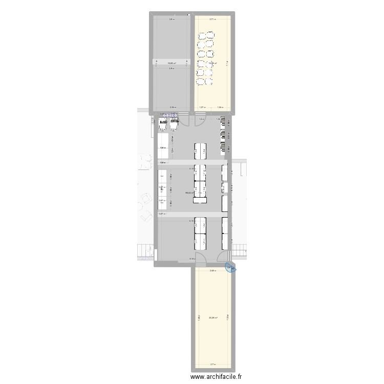 mediatheque travaux. Plan de 6 pièces et 234 m2