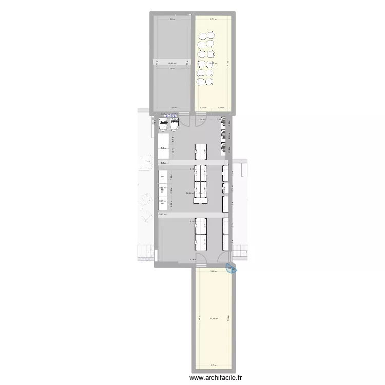 mediatheque travaux. Plan de 6 pièces et 234 m²