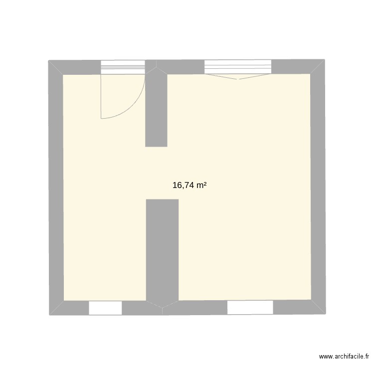 plan chemilly. Plan de 1 pièce et 17 m2