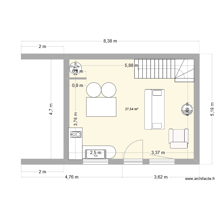 RDC Petite maison modif. Plan de 0 pièce et 0 m2