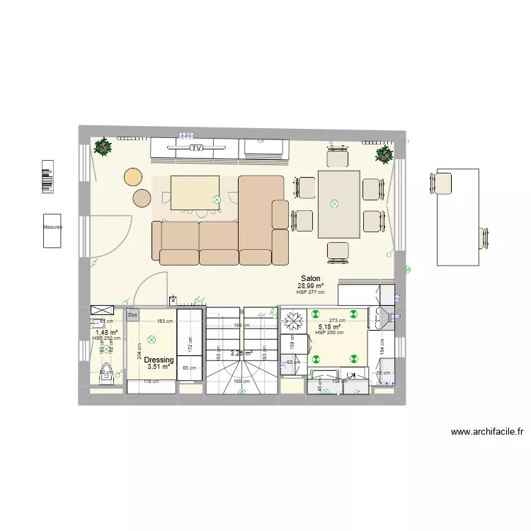 M1 Niveau RDC. Plan de 9 pièces et 43 m² M1 Niveau RDC. Plan de 9 pièces et 43 m²