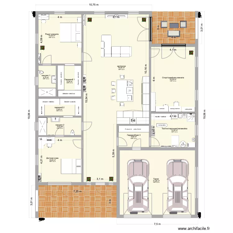 new kasos. Plan de 11  et 223 m²