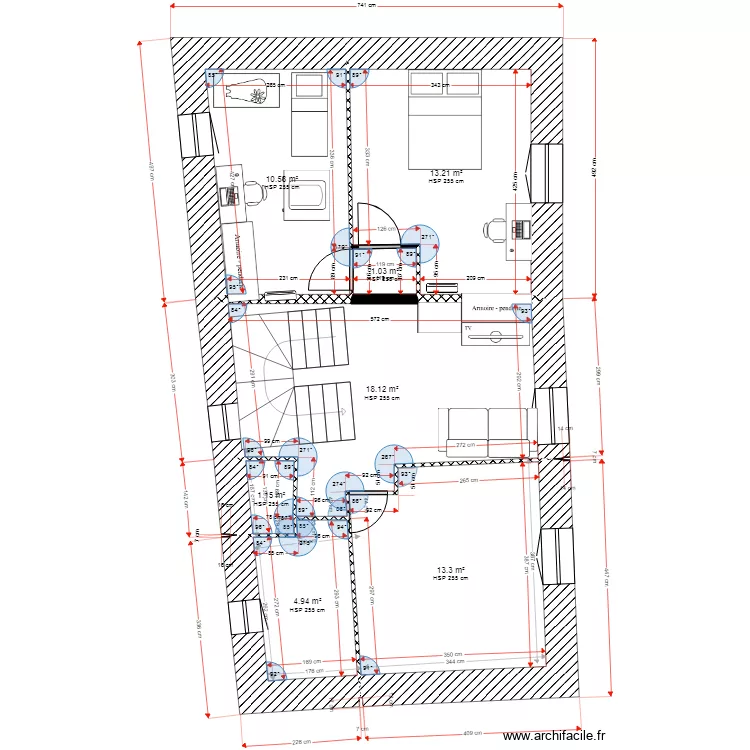 st geoirs 2eme &eacute;tage 2025 avec cloisons. Plan de 