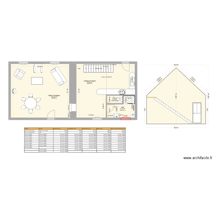 maison gaby modifiée. Plan de 10 pièces et 138 m2