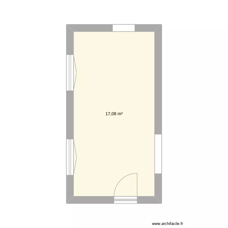Cuisine. Plan de 1  et 17 m²