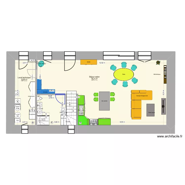 Nico-Emilie-RDC-1. Plan de 2 pièces et 91 m²