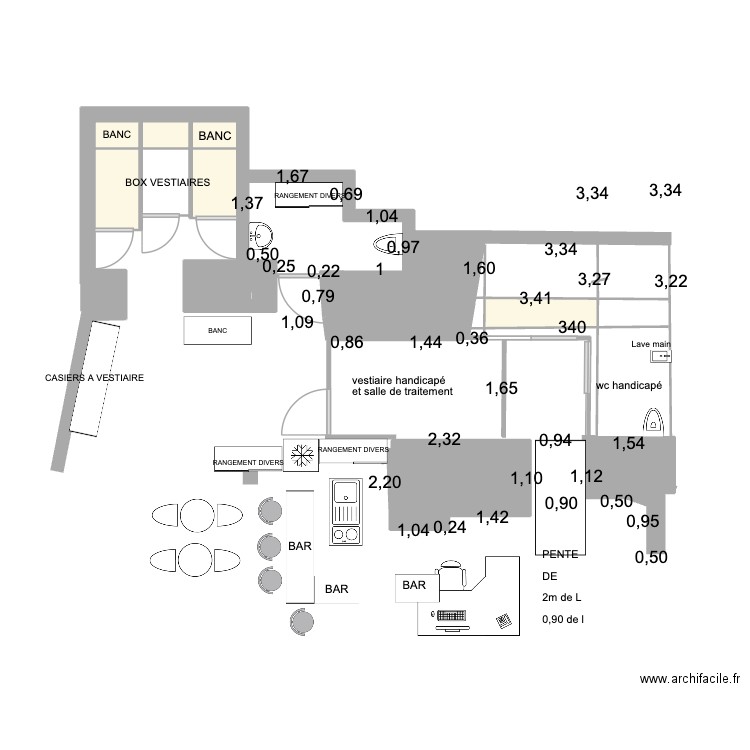 wc  lavabo.  21/12/. Plan de 13 pièces et 8 m2