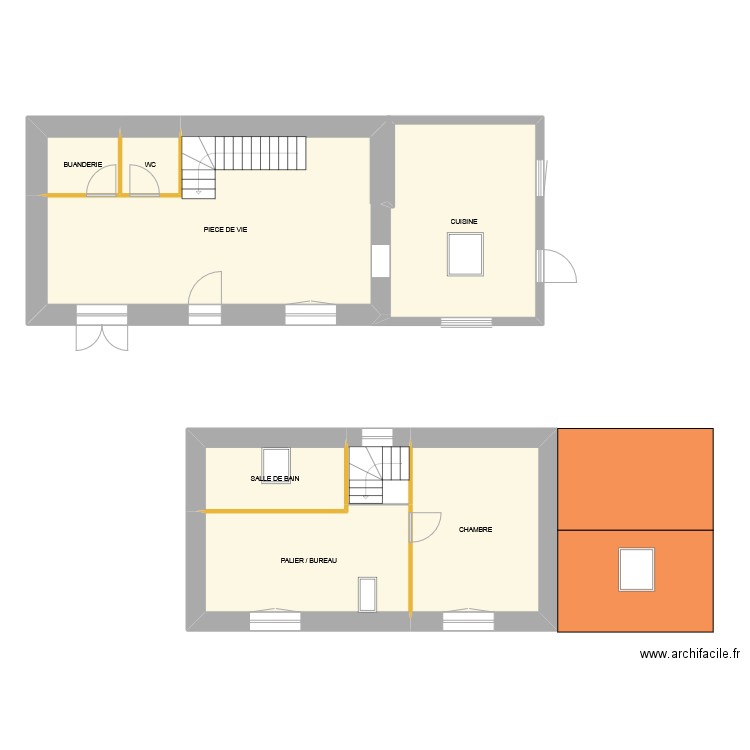 TRABAOL. Plan de 8 pièces et 101 m2