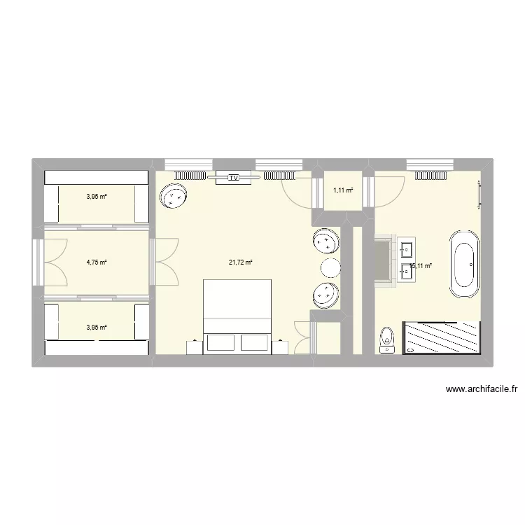 Chambre. Plan de 