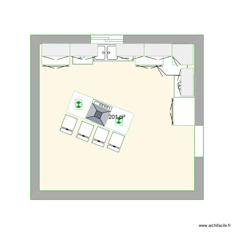 cuisine. Plan de 1 et 19 m² cuisine. Plan de 1 et 19 m²