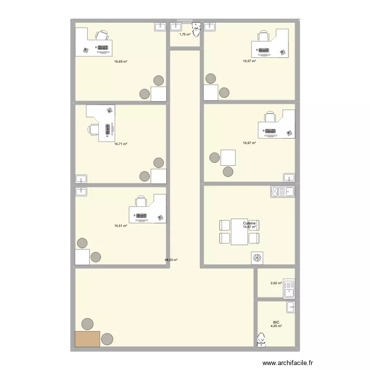 cabinet. Plan de 14 Pièces et 258 m²